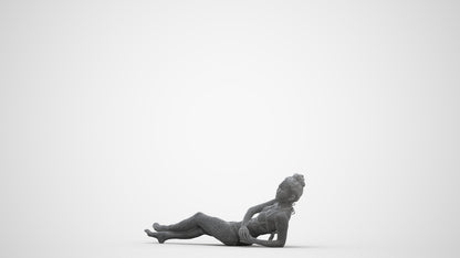 realistic 3D woman pool, scanned archviz people for Blender and 3ds Max, three-quarter front view render