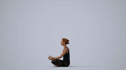 3D people model woman sport, scanned human for 3ds Max rendering, three-quarter view render