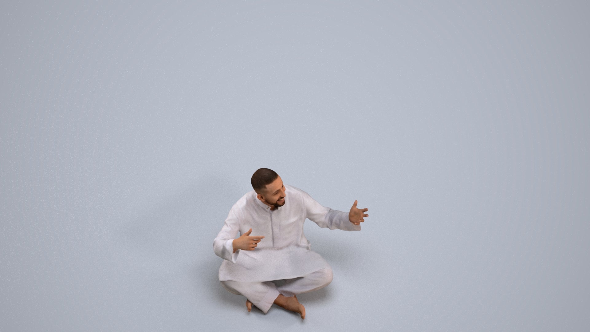 realistic 3D people man sitting, render-ready for V-Ray and Corona, FBX OBJ, back view render