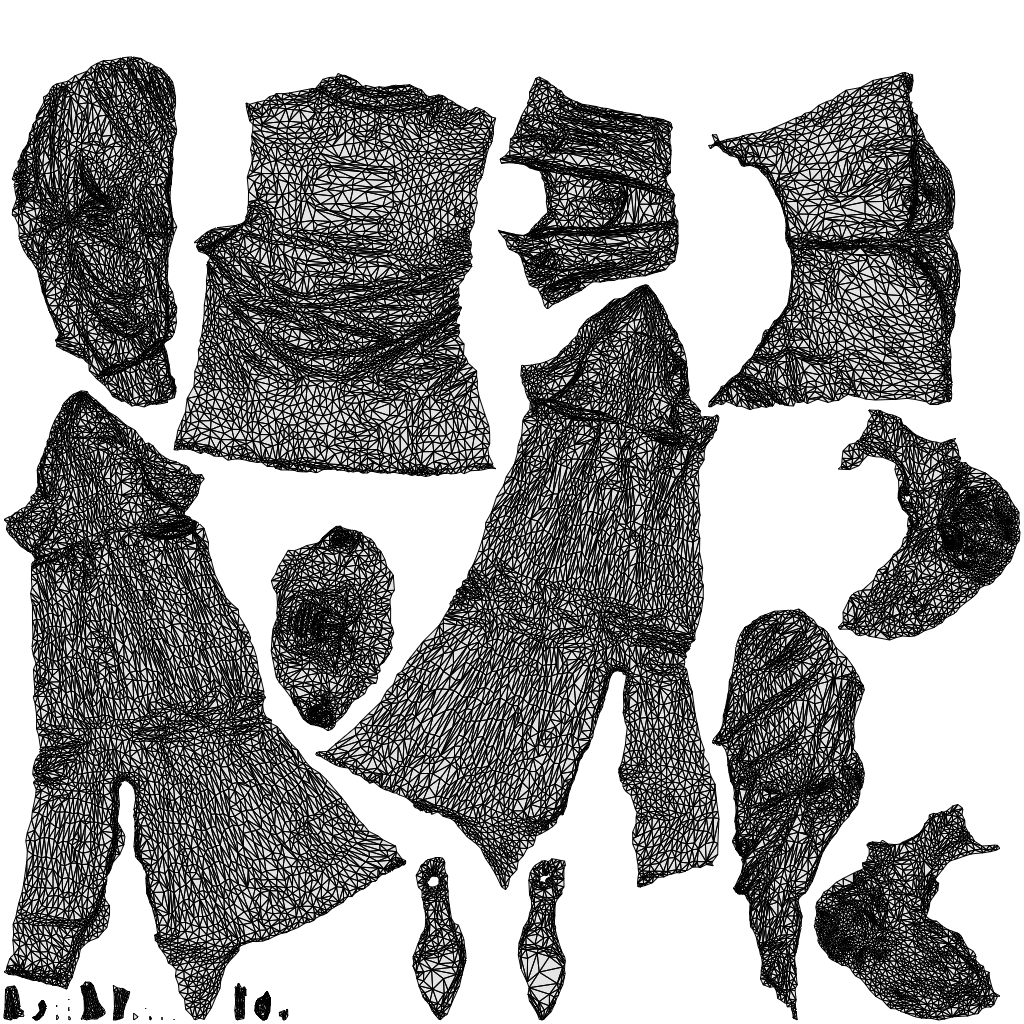 scanned 3D woman business standing, photogrammetry people for Enscape and V-Ray, wireframe top-down view