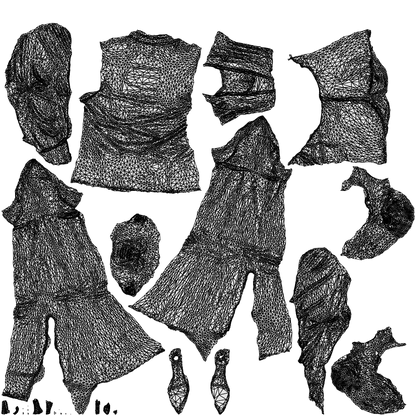 scanned 3D woman business standing, photogrammetry people for Enscape and V-Ray, wireframe top-down view