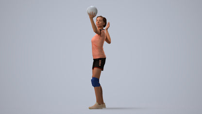 realistic 3D people woman sport, render-ready for V-Ray and Corona, FBX OBJ, three-quarter view render