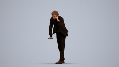 realistic 3D man business, scanned archviz people for Blender and 3ds Max, standing pose render