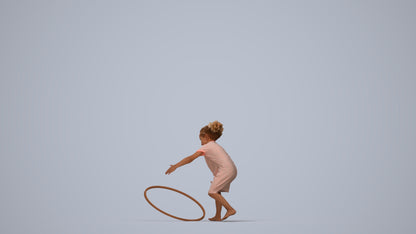 realistic 3D people girl casual kids, render-ready for V-Ray and Corona, FBX OBJ, top-down view render