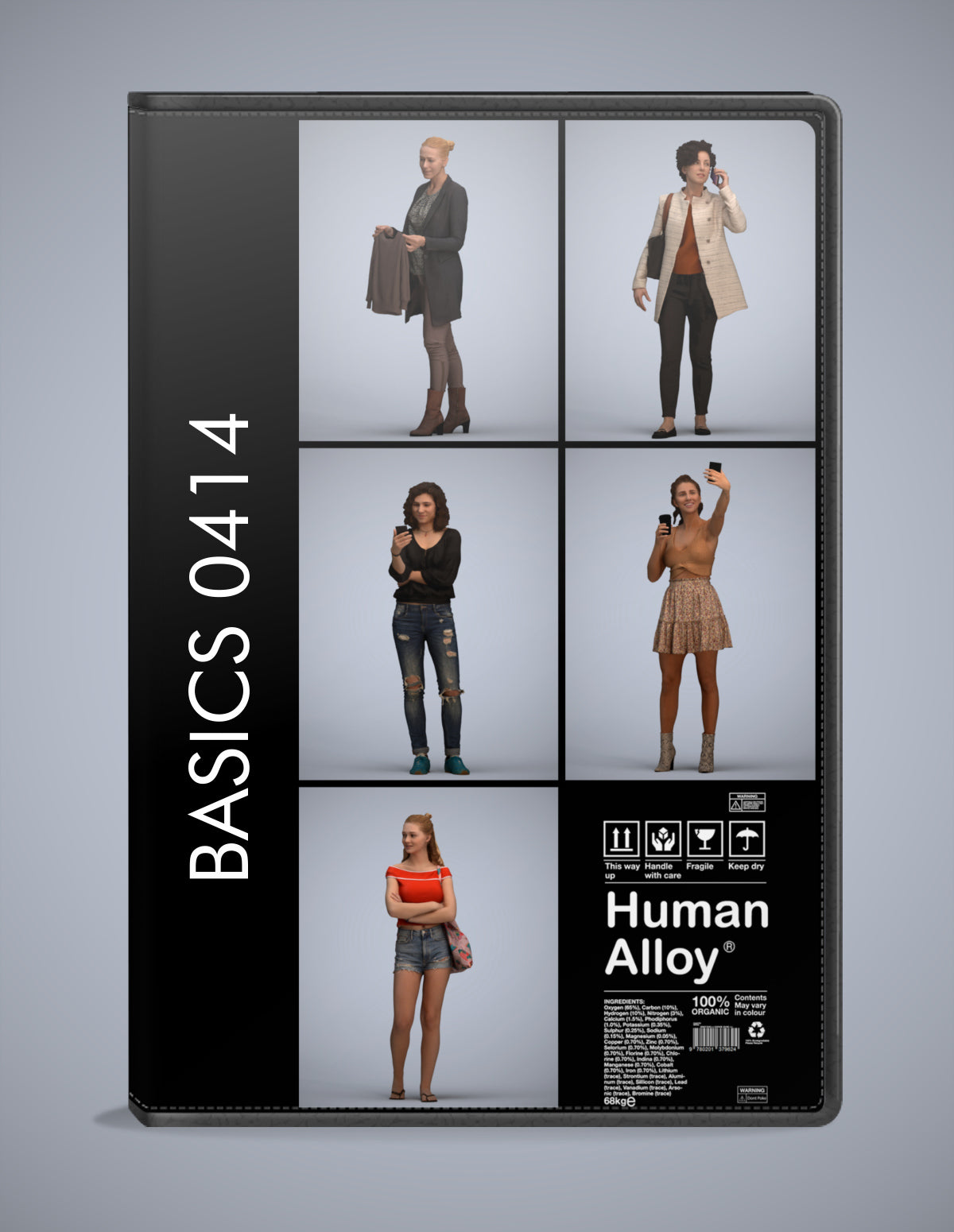 5 3D scanned people standing, photorealistic archviz pack for Enscape and SketchUp