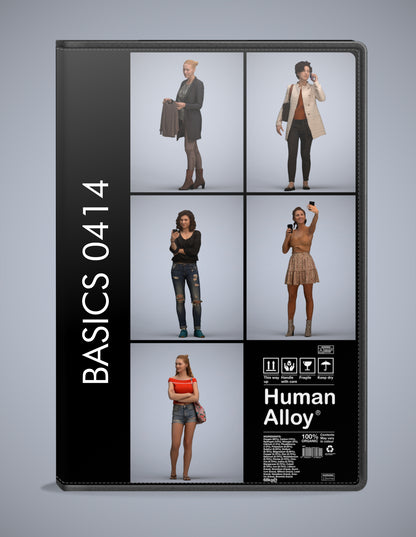 5 3D scanned people standing, photorealistic archviz pack for Enscape and SketchUp