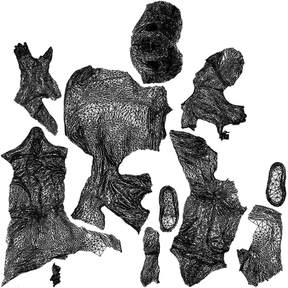realistic 3D senior man casual sitting, scanned archviz people for Blender and 3ds Max, wireframe top-down view