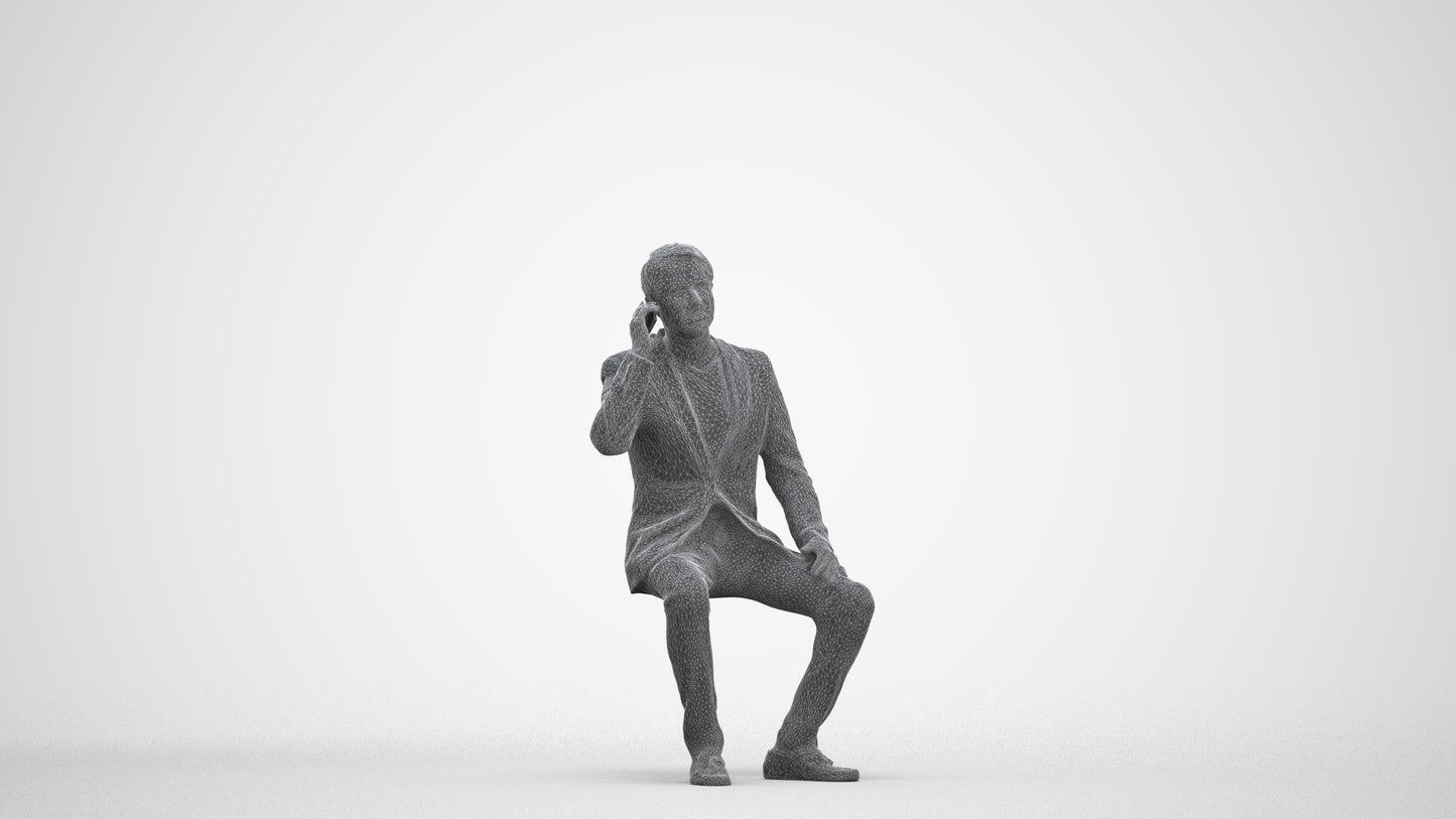 3D scanned man formalaffairs formal, photorealistic archviz people for Enscape and SketchUp, three-quarter front view render