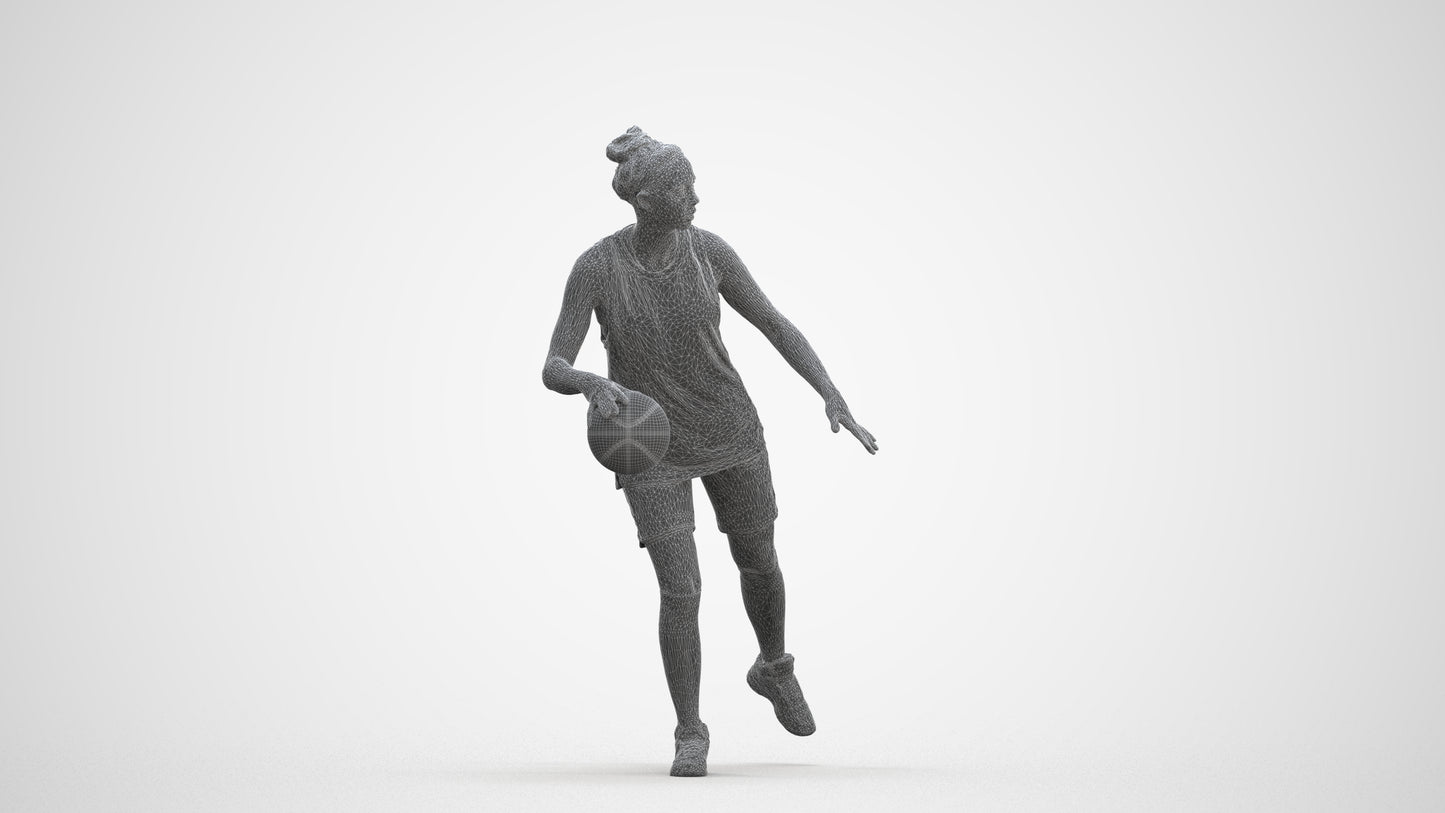 realistic 3D people woman sport, render-ready for V-Ray and Corona, FBX OBJ, three-quarter front view render