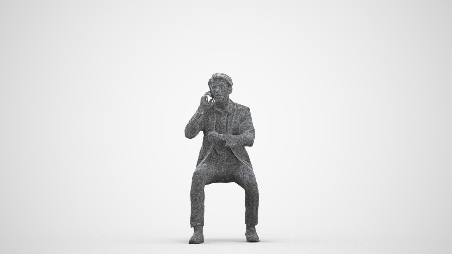 realistic 3D human man business, archviz people FBX OBJ for Blender, three-quarter front view render