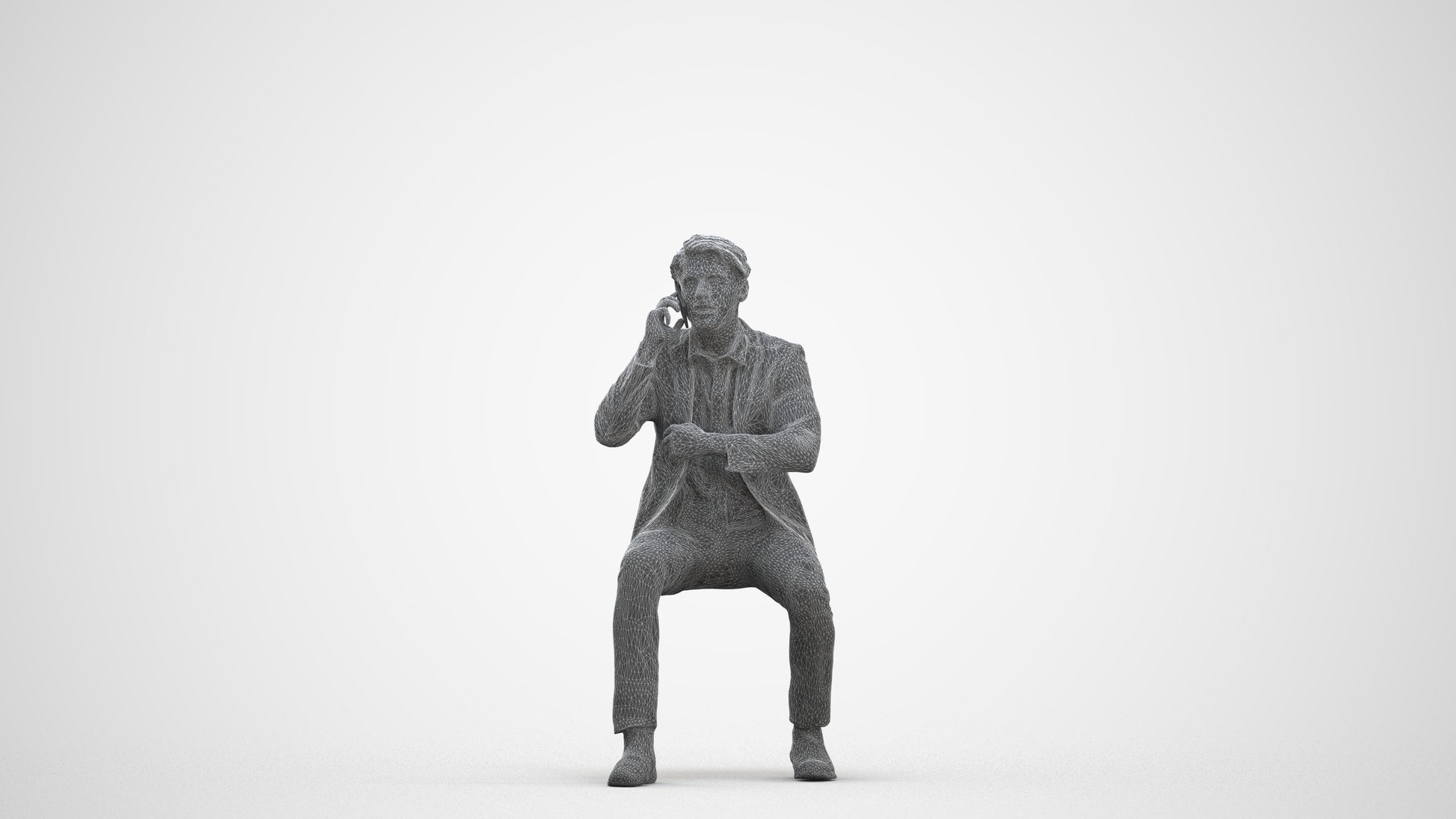 realistic 3D human man business, archviz people FBX OBJ for Blender, three-quarter front view render