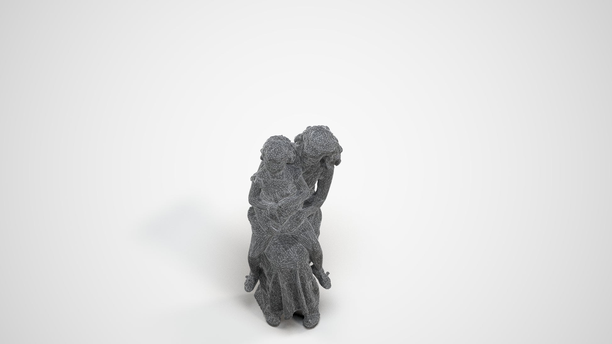 3D scanned boy kids casual, photorealistic archviz people for Enscape and SketchUp, wireframe three-quarter view