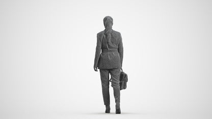 photogrammetry 3D woman business, realistic human model archviz FBX, wireframe front view