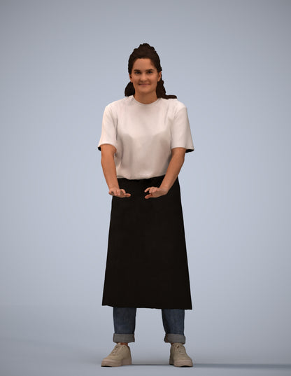 scanned 3D woman hospitality, photogrammetry people for Enscape and V-Ray
