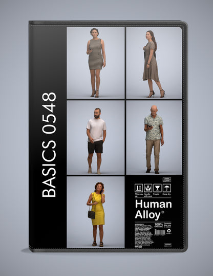 scanned 3D people walking collection, 5 photogrammetry models for Enscape and V-Ray