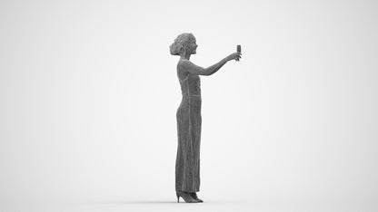 photogrammetry 3D woman formal, realistic human model archviz FBX, wireframe side view