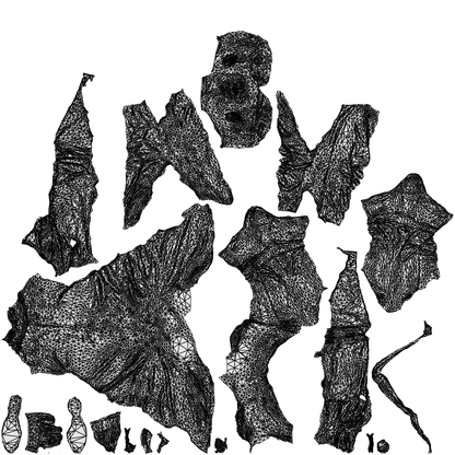3D scanned man medical, photorealistic archviz people for Enscape and SketchUp, wireframe top-down view