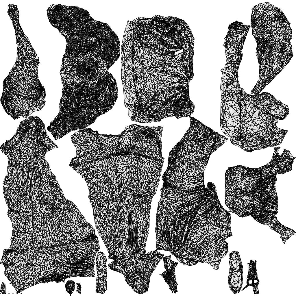 scanned 3D woman casual standing, photogrammetry people for Enscape and V-Ray, wireframe top-down view