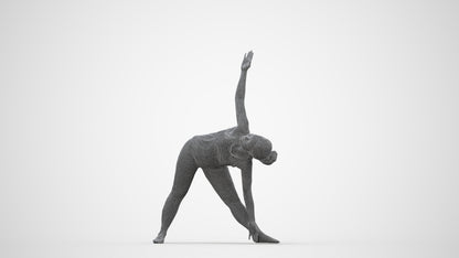 realistic 3D human woman sport, archviz people FBX OBJ for Blender, wireframe back view