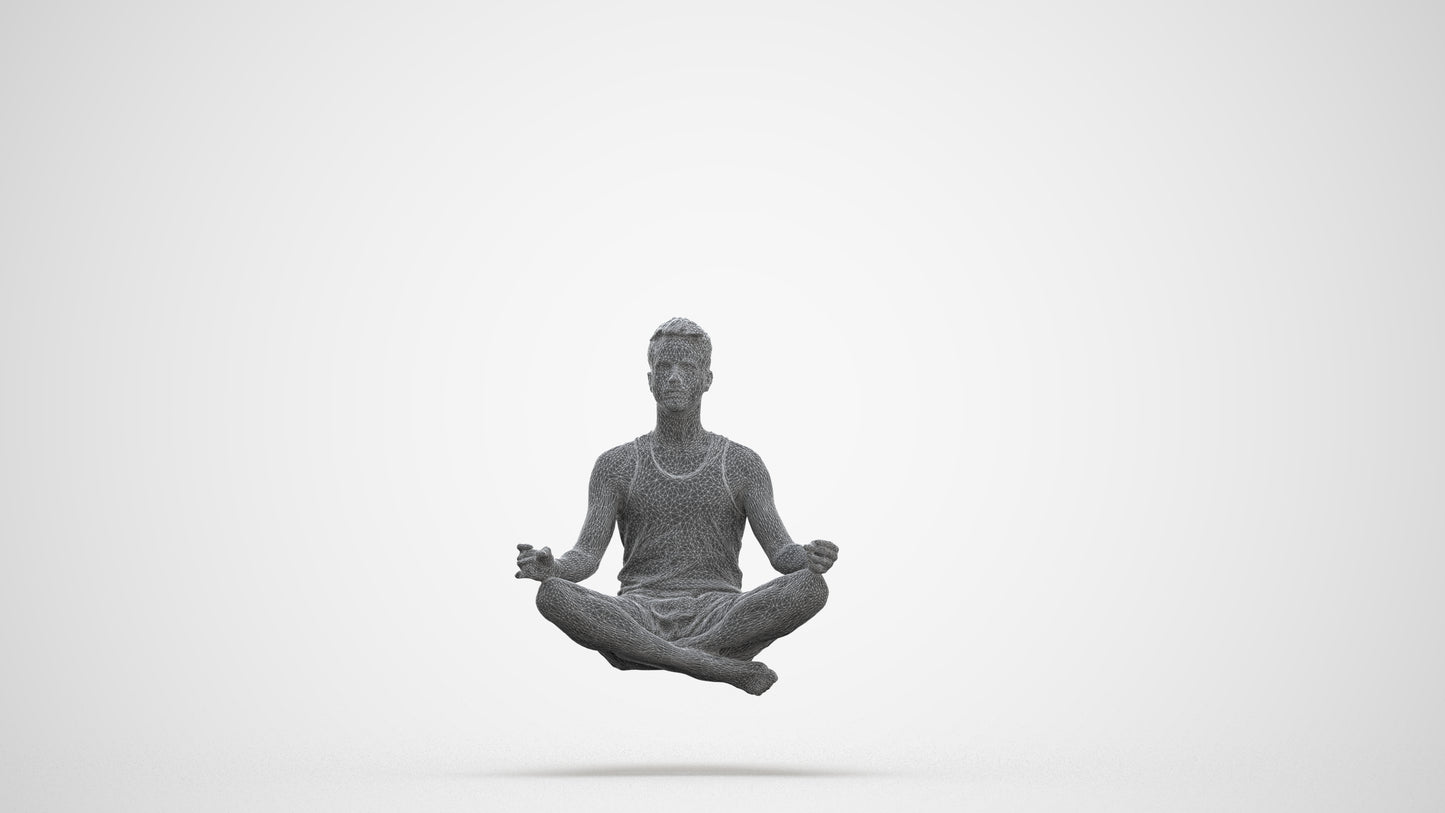 realistic 3D man sport, scanned archviz people for Blender and 3ds Max, three-quarter front view render