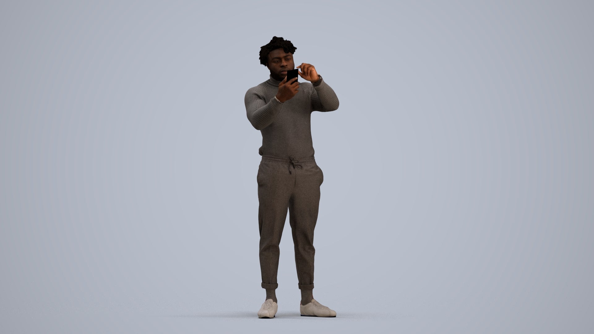 photogrammetry 3D man casual standing, realistic human model archviz FBX, standing pose render