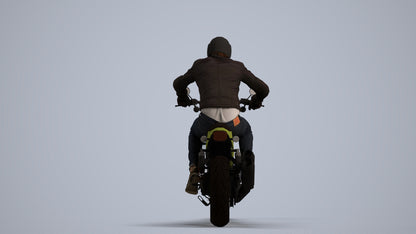 3D people model man casual cycling, scanned human for 3ds Max rendering, front view render