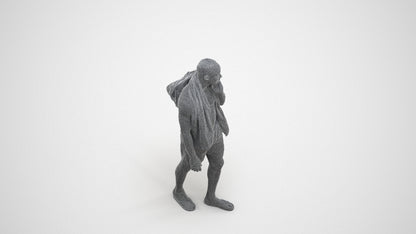 realistic 3D human man pool, archviz people FBX OBJ for Blender, wireframe three-quarter view