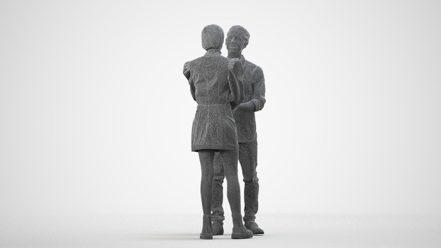 realistic 3D people woman business, render-ready for V-Ray and Corona, FBX OBJ, wireframe side view