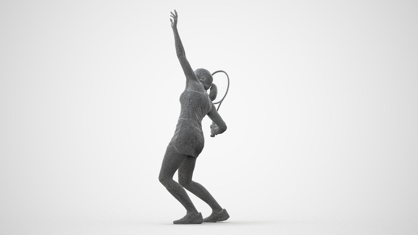 3D human model girl sport, photogrammetry scanned person for archviz, square thumbnail