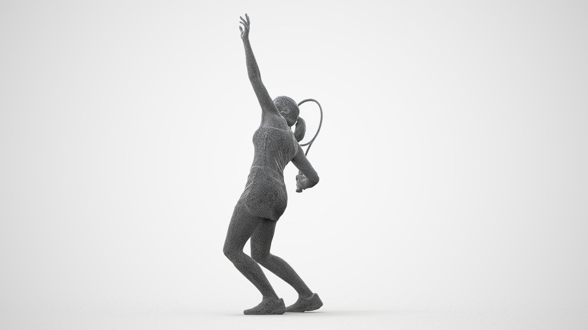 3D human model girl sport, photogrammetry scanned person for archviz, square thumbnail