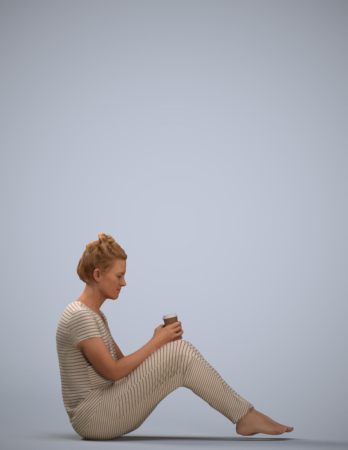 scanned 3D woman mix, photogrammetry people for Enscape and V-Ray