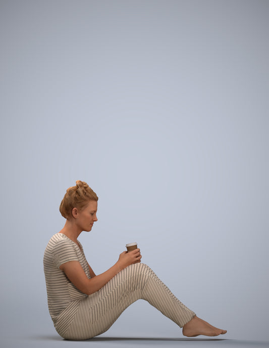 scanned 3D woman mix, photogrammetry people for Enscape and V-Ray