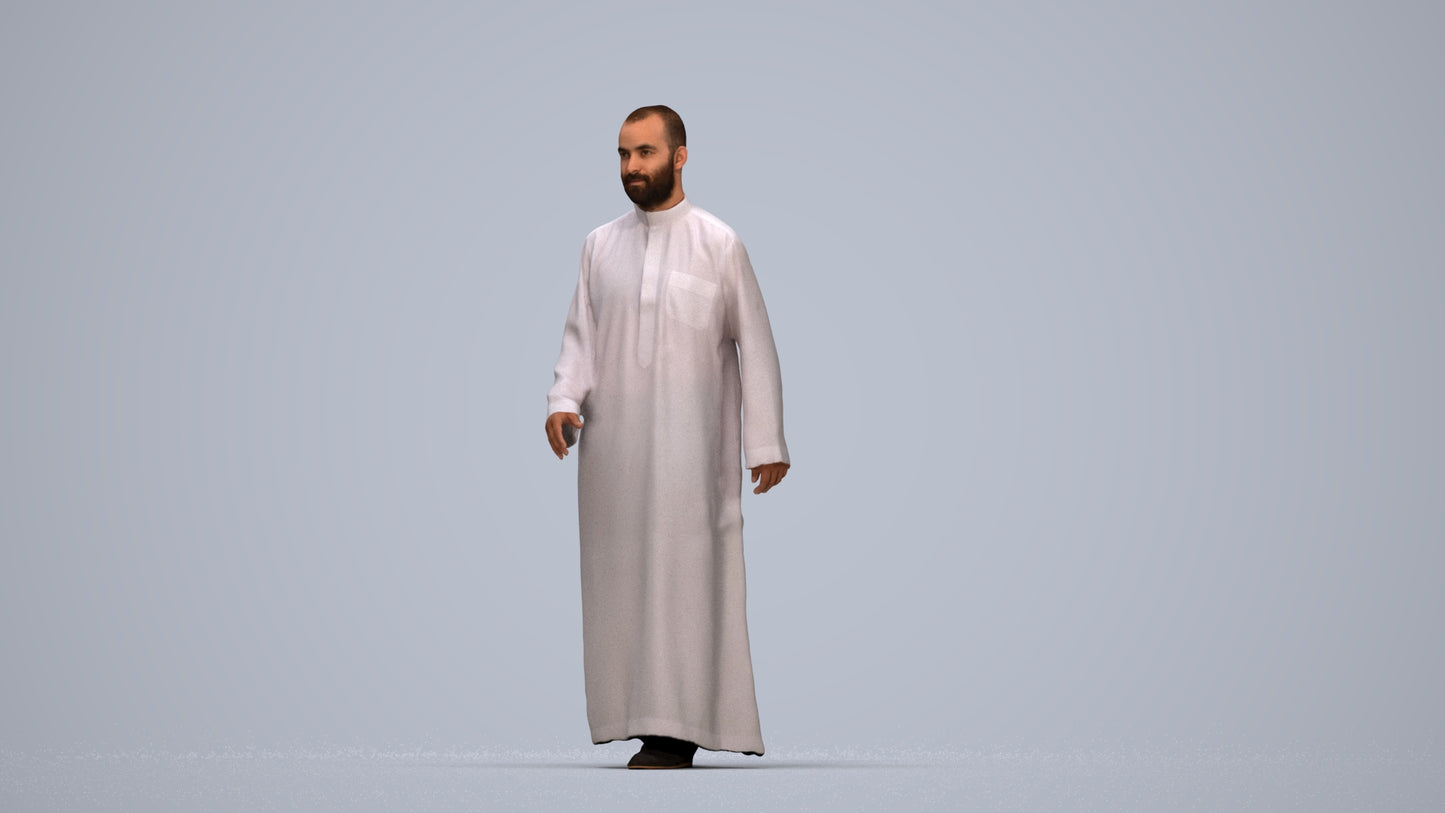 scanned 3D man walking, photogrammetry people for Enscape and V-Ray, top-down view render