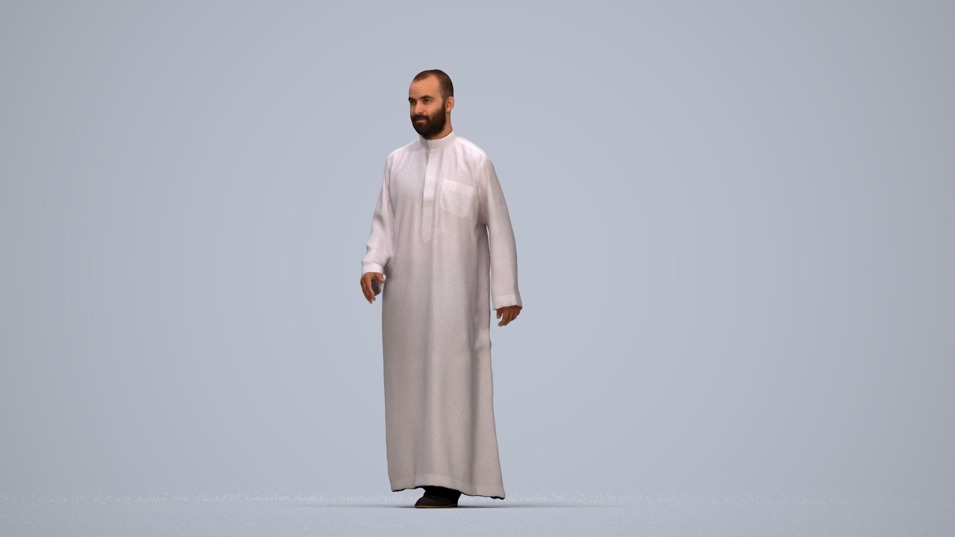 scanned 3D man walking, photogrammetry people for Enscape and V-Ray, top-down view render