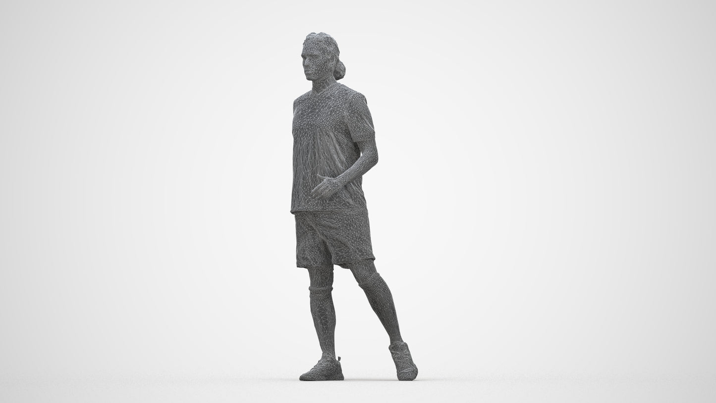 photogrammetry 3D man sport, realistic human model archviz FBX, wireframe back view