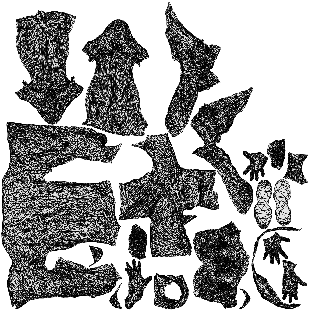 scanned 3D man casual standing, photogrammetry people for Enscape and V-Ray, wireframe top-down view