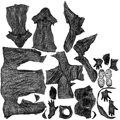 scanned 3D man casual standing, photogrammetry people for Enscape and V-Ray, wireframe top-down view