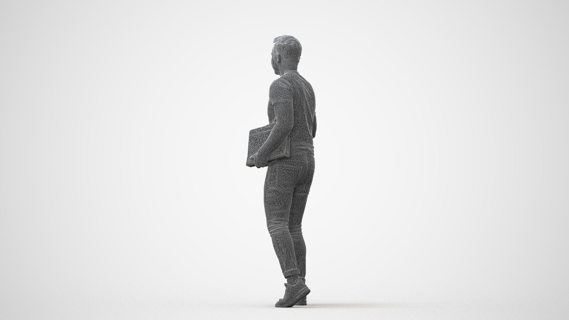 realistic 3D people man casual door, render-ready for V-Ray and Corona, FBX OBJ, square thumbnail