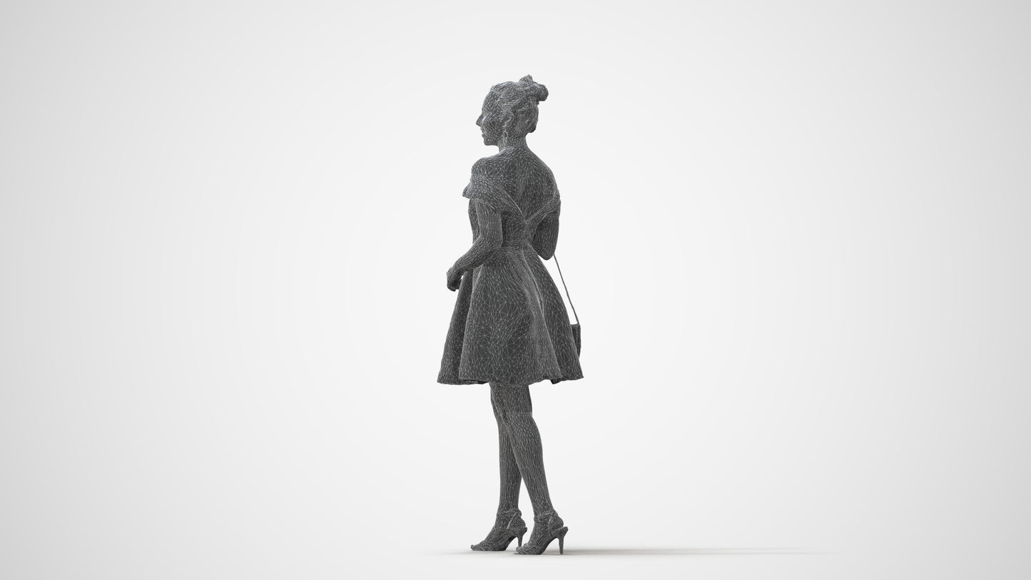 3D scanned woman formalaffairs formal, photorealistic archviz people for Enscape and SketchUp, square thumbnail