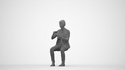 scanned 3D woman business, photogrammetry people for Enscape and V-Ray, wireframe back view
