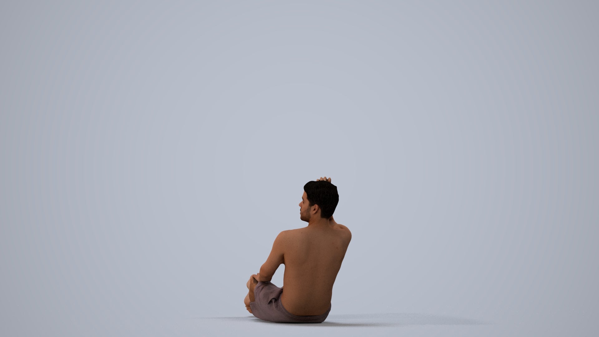 realistic 3D man pool, scanned archviz people for Blender and 3ds Max, three-quarter view render