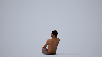 realistic 3D man pool, scanned archviz people for Blender and 3ds Max, three-quarter view render