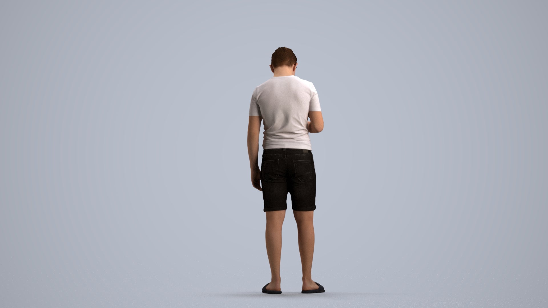3D scanned boy kids casual, photorealistic archviz people for Enscape and SketchUp, front view render