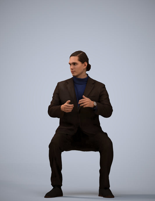 realistic 3D man business, scanned archviz people for Blender and 3ds Max