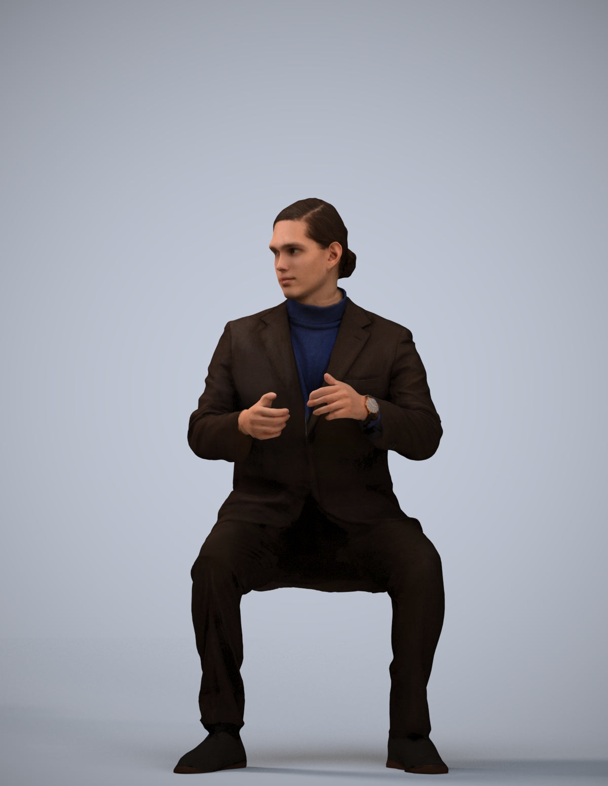 realistic 3D man business, scanned archviz people for Blender and 3ds Max