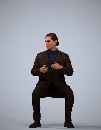 realistic 3D man business, scanned archviz people for Blender and 3ds Max