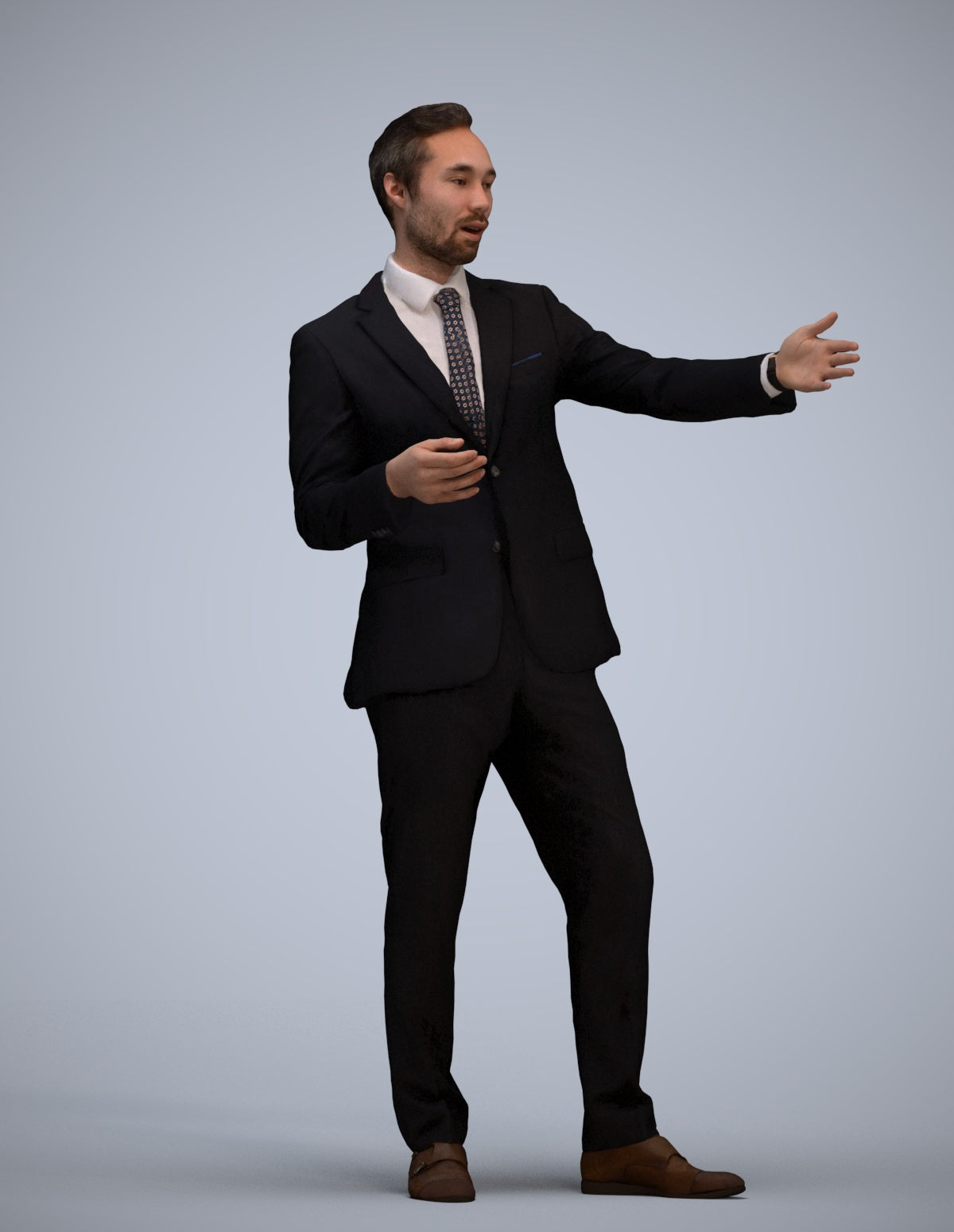 realistic 3D human man business shopping, archviz people FBX OBJ for Blender