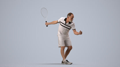 photogrammetry 3D senior man sport, realistic human model archviz FBX, side view render