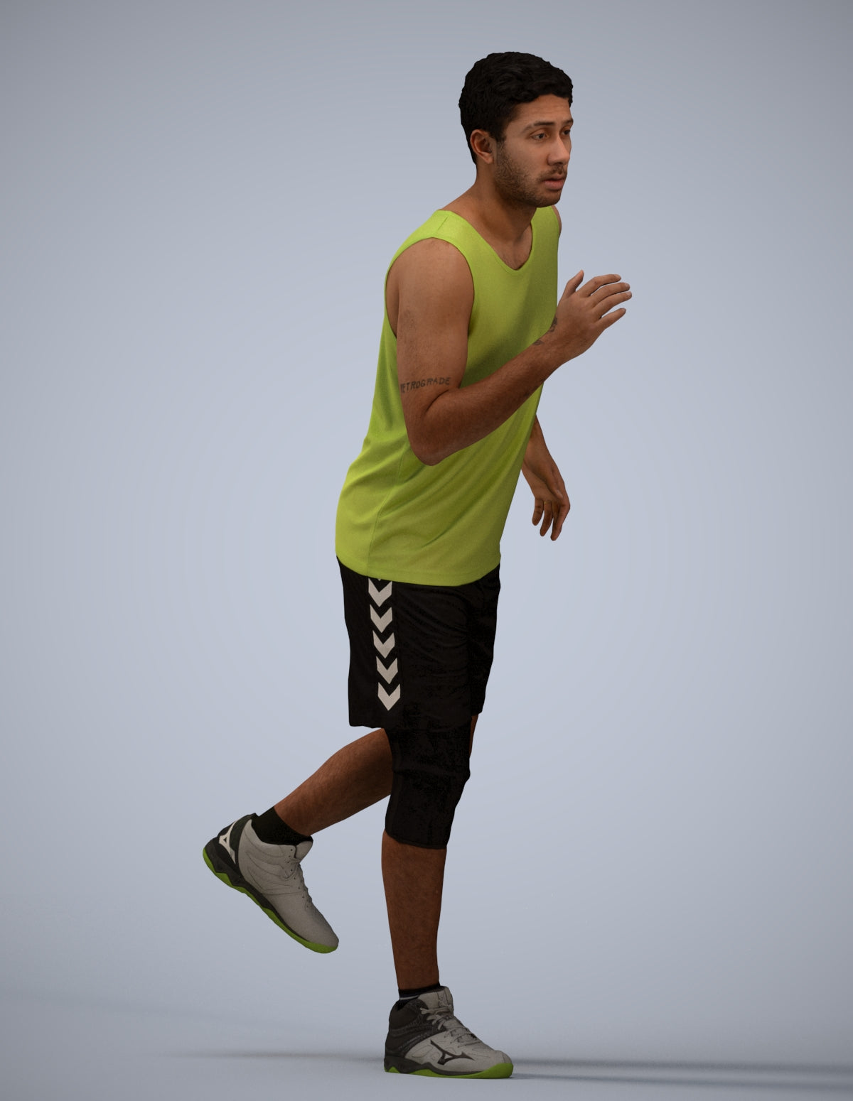 3D people model man sport, scanned human for 3ds Max rendering
