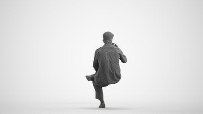 realistic 3D people man casual sitting, render-ready for V-Ray and Corona, FBX OBJ, wireframe front view
